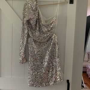Multi color sequin cut out dress!